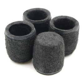 Design61 Set of 4 Felt Glides Glides Felt Caps for Round Tubular Chairs with a Diameter of 22 mm Black