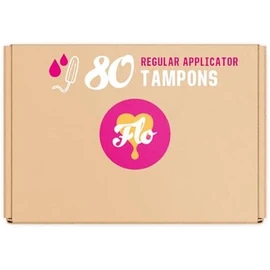 FLO Tampons, Regular with Applicator, Made from 100% Organic Cotton & Ultra-Absorbent - 80 Regular Tampons