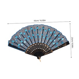 Garneck Silk fan, Japanese fan, fabric Japanese hand fan, Chinese folding fan, women's folding fan, small pocket fan, vintage folding fan, wedding decorative fan, costume folding fans