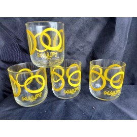 malfy  Malfy GQDI Italian Gin Cocktail Rocks Glasses Set Of 4 - Lemon Yellow Circles