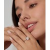 Michooyel S925 4ct Round Brilliant Cut Solitaire Diamond Engagement Rings