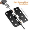 AmzGod 24 Pack Matte Black Door Hinges 4 Inch, Heavy