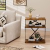 IRCPEN 3-Tier End Table Set of 2, Narrow Side Table,