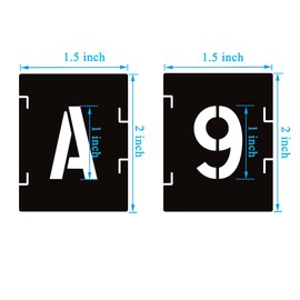 Craft Stencil Kit: 1 Inch Symbols, 42 Pcs Alphabet Stencil, Interlocking Reusable Plastic Stencil