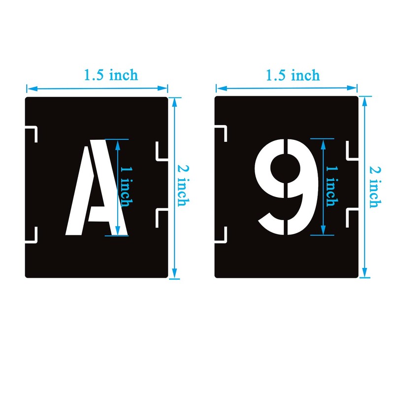 Craft Stencil Kit: 1 Inch Symbols, 42 Pcs Alphabet Stencil,