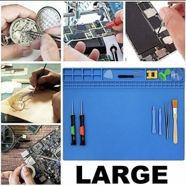 Unbranded Watchmaker's Eyeglass Rubber Bench Mat Anti-Slip Jewelry Watch Repair Tools Blue