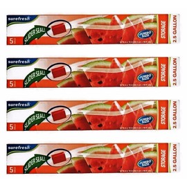 Multi-Purpose Jumbo Size Plastic Storage Bags, 2.5 Gallon, 4-pk