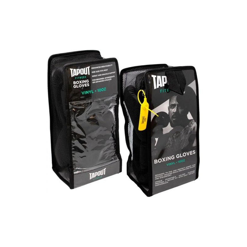 TAPOUT - Guantes de Box, Color Negro, Correa Ajustable, Unisex