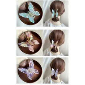 1 x medium hair clip,butterfly hair clips,thick plastic hair claws,hair claw clips for women,ladies,girls. Hair clips,retro hair accessories,headwear,pink