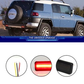 TurningMax For 2007 2008 2009 2010 2011 2012 2013 2014 Toyota FJ Cruiser Rear Bumper Tail Light Brake lights Smoked Lens 3 in 1 LED