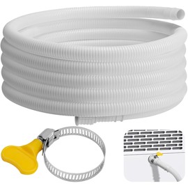 Nkiy Quen 16.5 Ft Dehumidifier Drain Hose 3/4" FHT- Cuttable Leakproof Dehumidifier Discharge Hose for Drainage- Flexible Universal Corrugated Drain Hose Replacement with Clamp for Most Dehumidifier