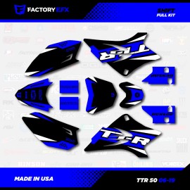 Factory EFX Blue & White Blk Shift Racing Graphics Kit fits 06-24 YAMAHA TTR50 TTR 50 decal