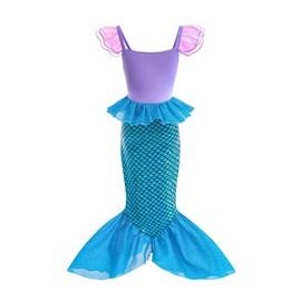 Dressy Daisy Disfraz Sirenita Vestido Sirena Princesa Ariel para Niñas Pequeñas Talla 4 años, Azul Morado