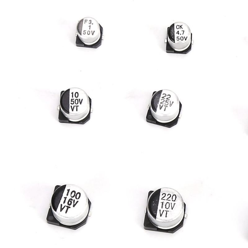 400Pcs SMD Electrolytic Capacitor 24 Values Aluminium 1uF‑1000uF Accessory Set