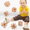 FantasyDay 9pcs Wooden Brain Teaser Puzzles, Interlocking Games for IQ