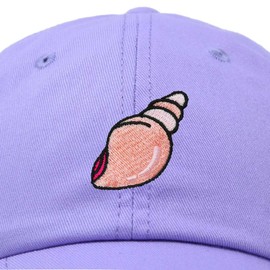 DALIX Seashell Cotton Dad Cap Embroidered Baseball Hat Womens in Lavender
