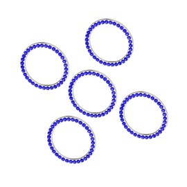 Partuto 5 Pcs Car Engine Start Stop Decoration Ring Rhinestone Trim Blue Replacement