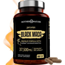 Mother Nature Maca Negra 501 37,500 Mg, 180 Cpsulas                                                                                                   