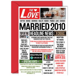 15th Anniversary Cards for Men Women - Married 2010 Newspaper - Happy 15 Wedding Anniversary Card for Husband Wife Brother Sister Aunt Uncle Vintage Retro 2010, A5 Greeting Cards