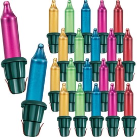 Mudder 80 Count Christmas Replacement Mini Light Bulbs with Base Christmas Tree Incandescent Wire String Lights Replacement Bulbs for Xmas Indoor Outdoor Decor(Pastel,6vx0.08a)