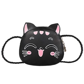BESPORTBLE Little Cat Purse Cute Ear Decor Coin Bag PU Shoulder Bag with Zipper Closure for Shopping Traveling and Everyday Use