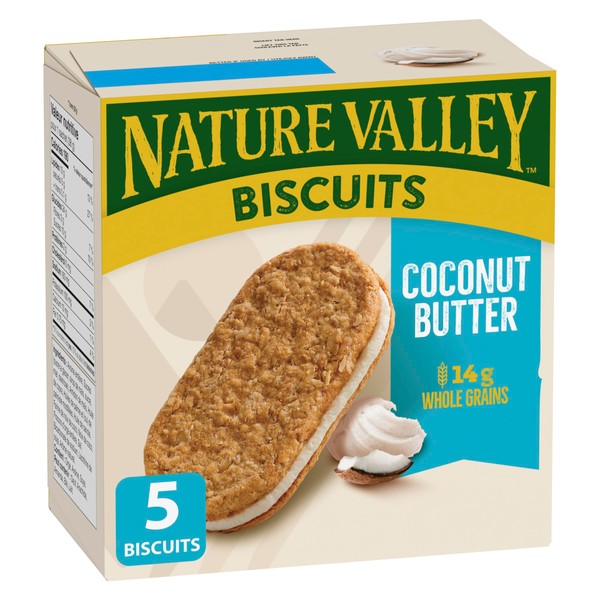 NATURE VALLEY Biscuit Coconut Butter, 5 Count, 190 Grams