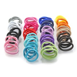 My Lello Small Premium Hair Tie Ponytail Holder Hair Bands -Seamless - Red 20pcs