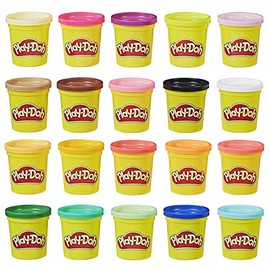 Play-Doh - Súper maletín de colores - Set de 20 latas de 84 gramos de masa - Juguetes para niños y niñas - Actividad de manualidades para niños y niña