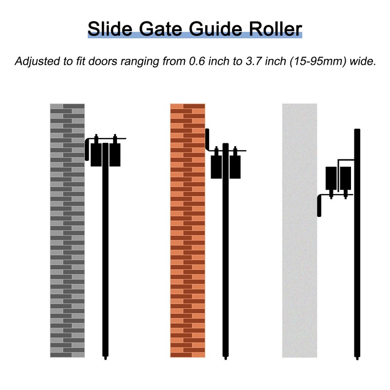uxcell Gate Roller Guide Adjustable, 6" Sliding Gate Nylon Roller