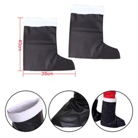 UNVOJL Boot Christmas Santa Claus Boot Santa Clause Shoe Covers Tops Outfit PU Leather Santa Claus Shoe Cover Christmas Fancy Dress Cosplay Party Costume for Adult