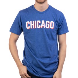 Ann Arbor T-shirt Co. Chicago | Classic Retro City Illinois IL Lake Michigan Midwest Pride Men's or Women's Tee - Blue, Large