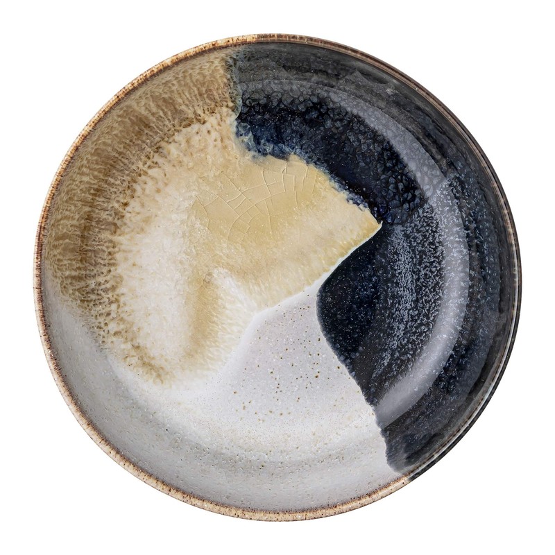 Bloomingville Jules Serving Bowl Natural Grey Brown Blue Ceramic