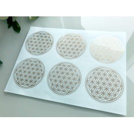 RELIGHT Flower of Life Sticker Sticker (with 1 metal sticker) sacred geometric pattern gold color sp-13 [2.4 inches (60 mm) (1 sheet 6 pieces)]