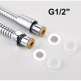 Qrity 20PCS Flat Gasket Sealing Ring, 19mm Hose Washers with Filter Net Sealing Ring, Bathroom Valve O Rings for Replacing Old Seals, G1/2" for Faucet Pipe Water Hose