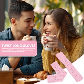 Generic Fingerless Stretchy Gloves, Long Winter Fingerless Gloves, Soft Women Stretchy Long Winter Half Finger Gloves for Family