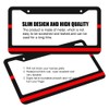 2 Pack Thin Red Line License Plate Frames - Black