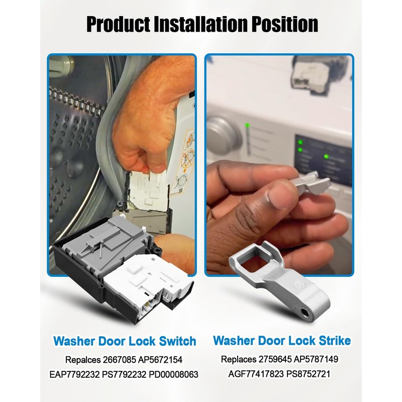 Washer Door Lock Switch and Washer Door Lock Strike Assembly