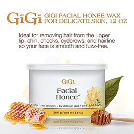GiGi Cera Facial Honee - Cera de depilación suave para rostro y piel delicada, 14 onzas