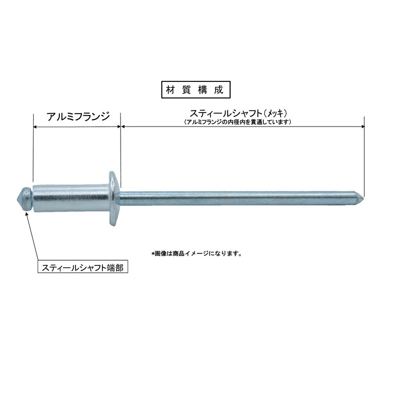 Ono Striped Blind Rivets 3.2 mm Aluminum/Steel Open Type (Round Head)
