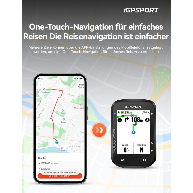 iGPSPORT BSC200S Wireless Bicycle Computer with GPS Route Navigation, Bicycle