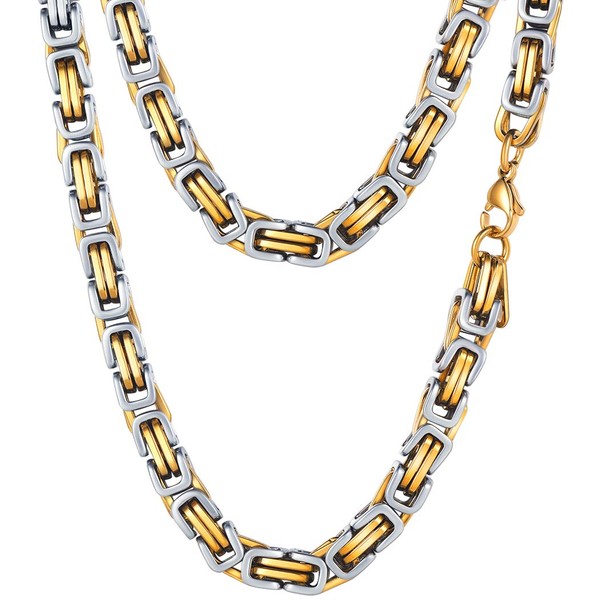PROSTEEL Byzantine Link Chain Men Necklace 6 MM Chains Grunge