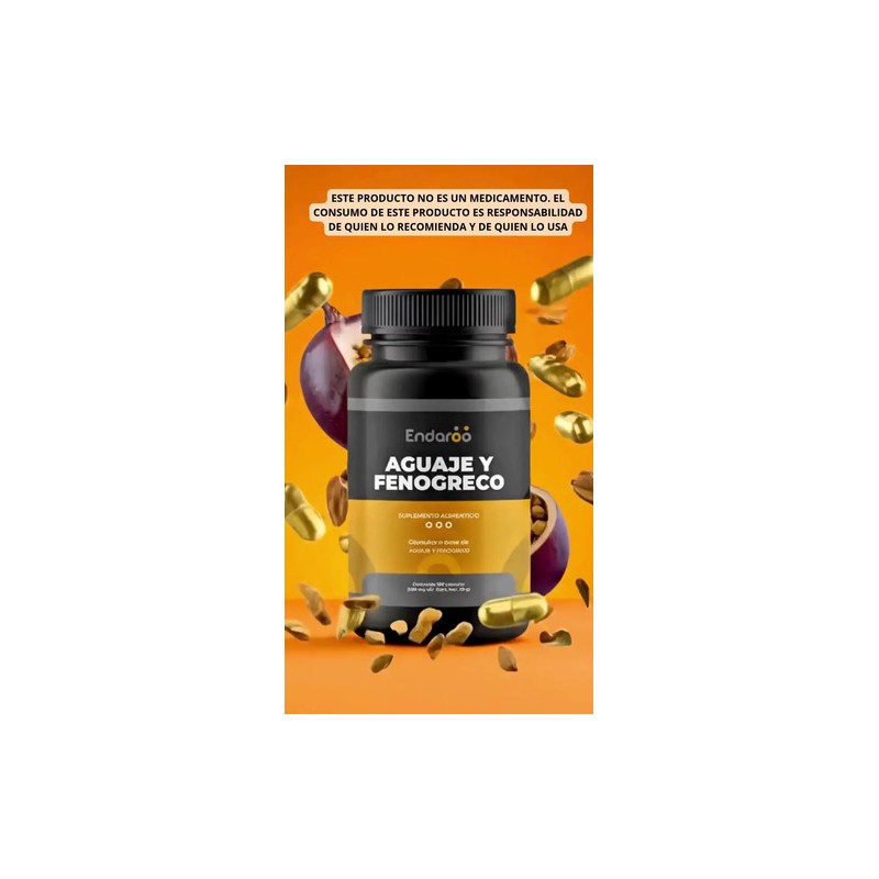 Aguaje y Fenogreco Endaroo 100 Cápsulas Suplemento Alimenticio Nutricional