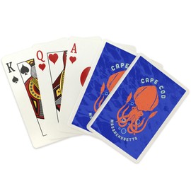Lantern Press Cape Cod, Massachusetts, Dockside Series, Squid (52 Playing Cards, Poker Size Card Deck with Jokers)