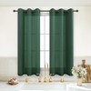 KOUFALL Dark Emerald Green Short Window Curtains for Bathroom Decor,Linen