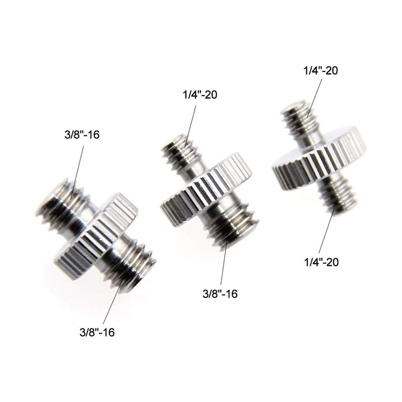 CAMVATE Male to Male Screw Adapter Set for Camera Tripod,