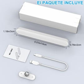 Lámpara de Espejo de Tocador, Luz de Espejo Inalámbrica con 3 Temperaturas de Color, Luces del Espejo de Cortesía Regulable en Ángulo y Brillo, Para Espejos de Tocador y Espejos de Baño de Maquillaje