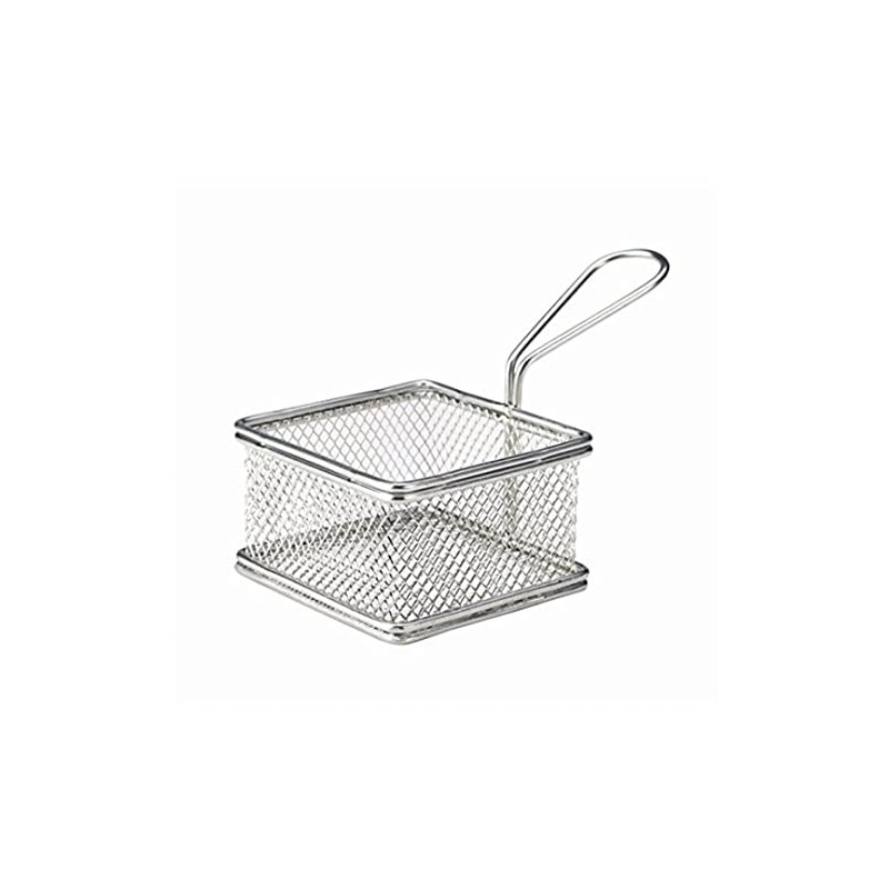 Genware NEV-SVB10 Serving Fry Basket, Square, 9.5 cm x 9.5