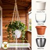 Loscarol 2 Pack Macrame Plant Hanger with Lights and 2Pcs