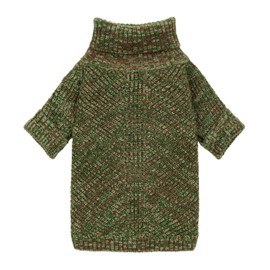 Fitwarm - Suéter de punto de cuello alto para perro, ropa térmica de invierno para perros pequeños, niño y niña, traje de mascota festivo, verde jaspe
