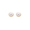 Karen Millen Logo Pearl Stud Earrings for Women (Gold/Pearl)